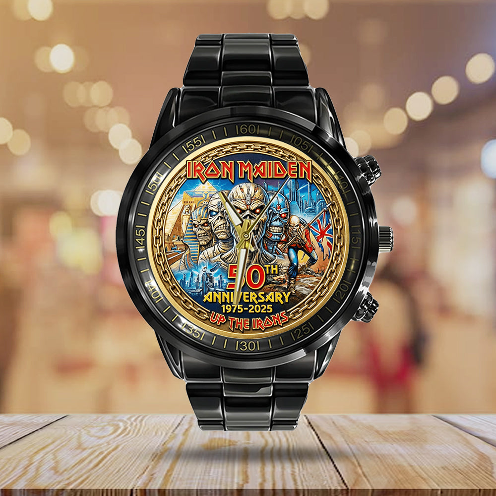 Iron Maiden 50th Anniversary Black Stainless Steel Watch - MAITM14241