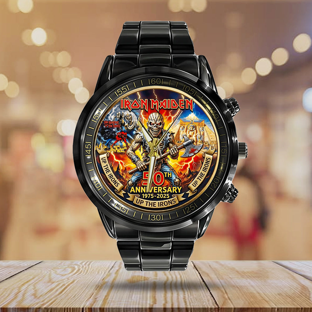 Iron Maiden 50th Anniversary Black Stainless Steel Watch - MAITM14243