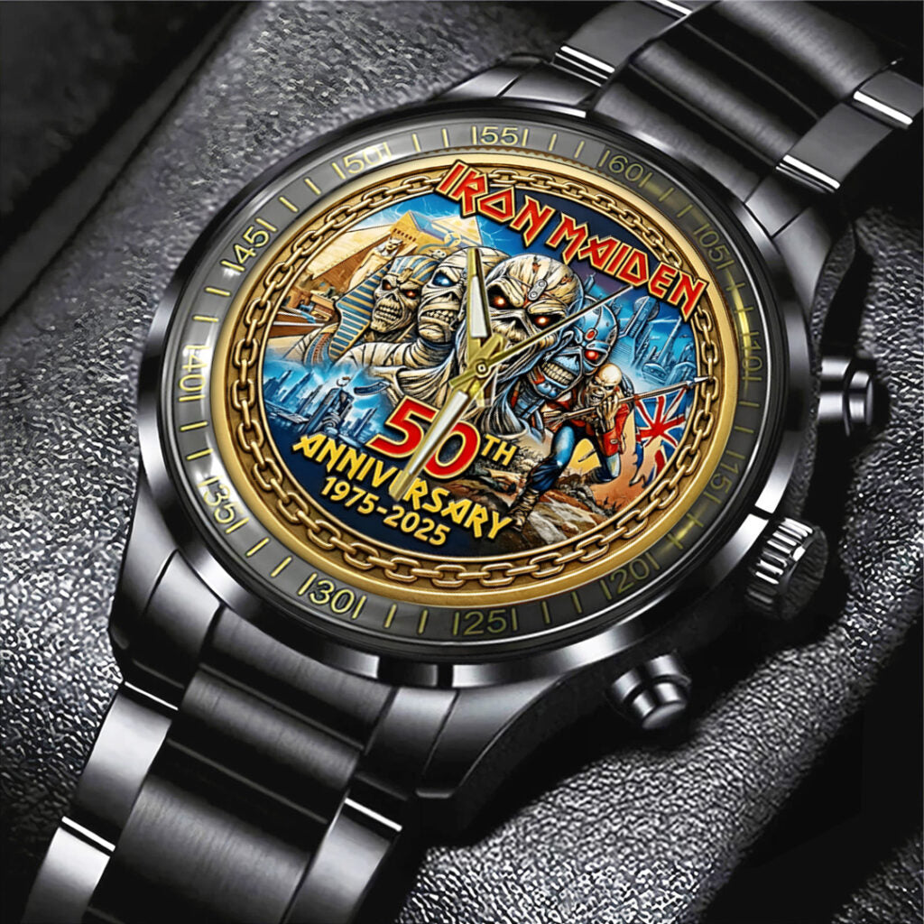 Iron Maiden 50th Anniversary Black Stainless Steel Watch - TANTN19765