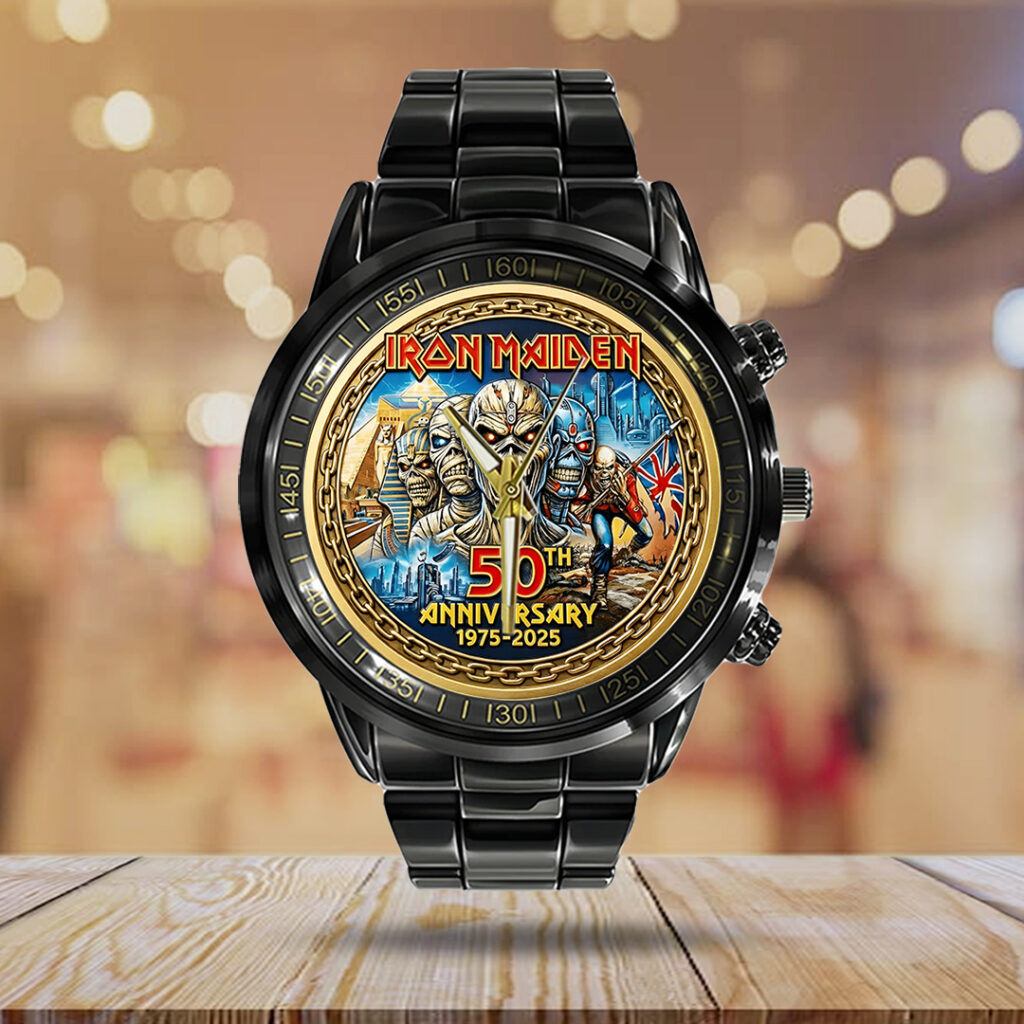 Iron Maiden 50th Anniversary Black Stainless Steel Watch - TANTN19765