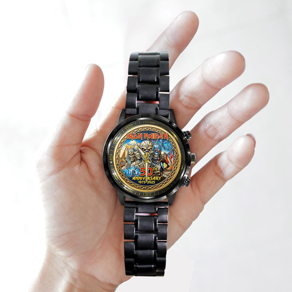 Iron Maiden 50th Anniversary Black Stainless Steel Watch - TANTN19765
