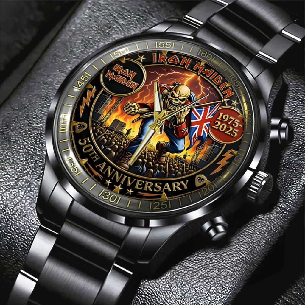 Iron Maiden 50th Anniversary Black Stainless Steel Watch - TANTN19806