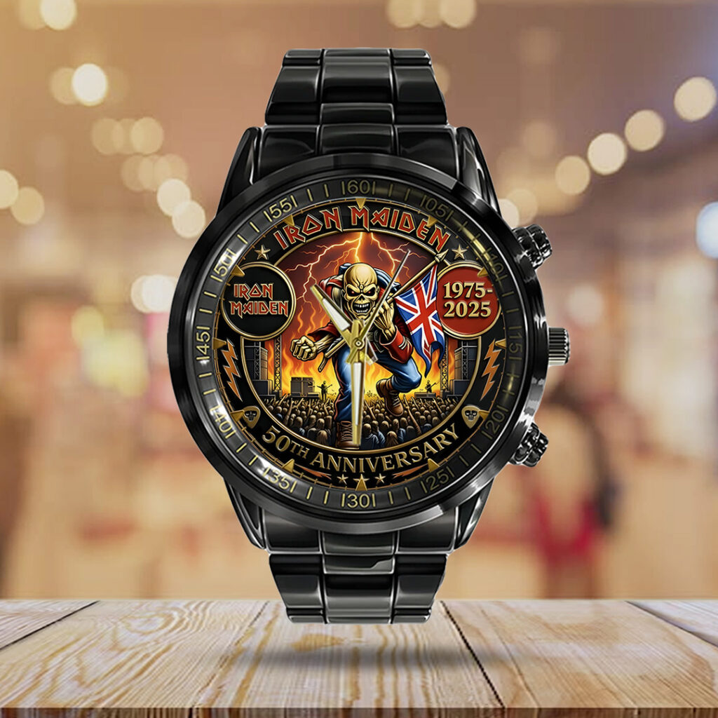 Iron Maiden 50th Anniversary Black Stainless Steel Watch - TANTN19806