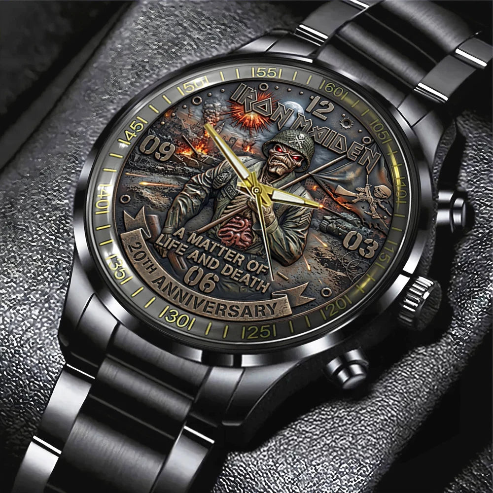 Iron Maiden: A Matter of Life and Death 20th Anniversary Black Stainless Steel Watch - TMTHU8871