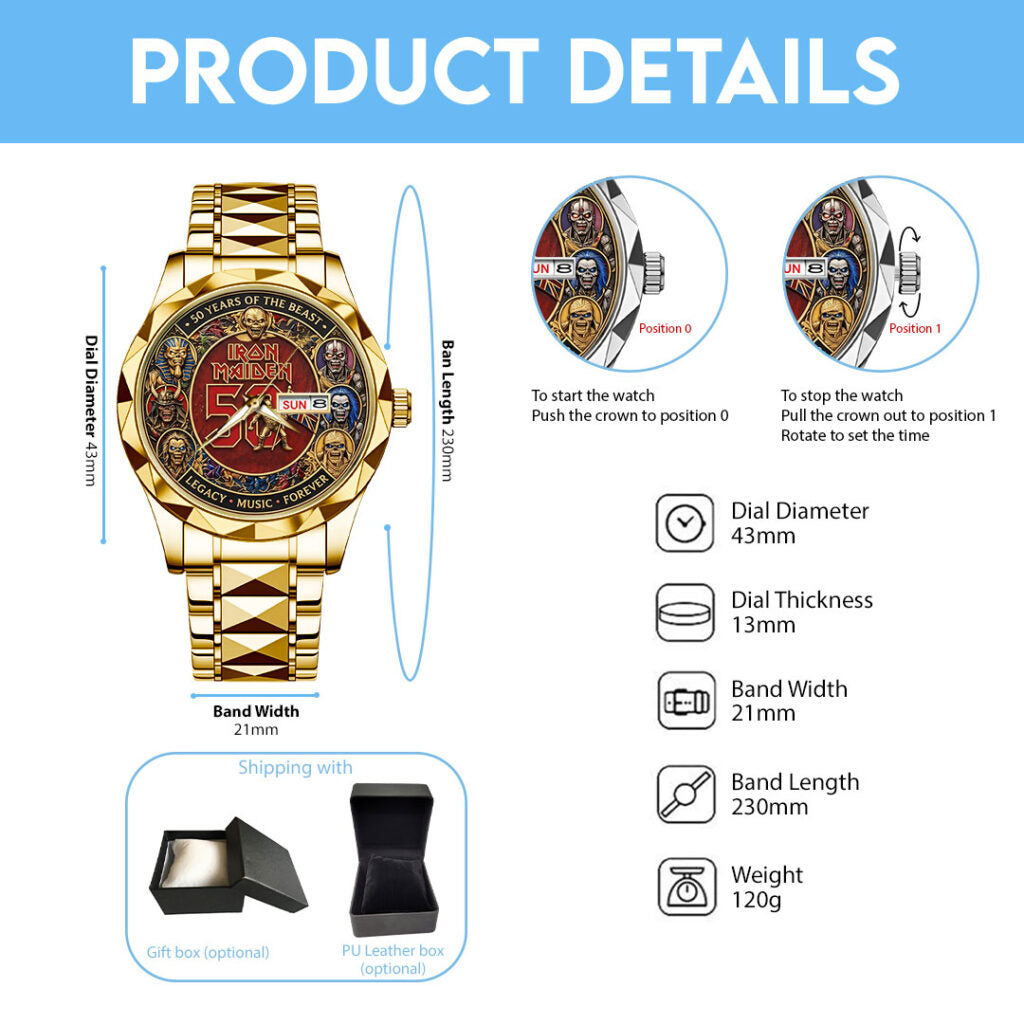 Iron Maiden Alloy Luxury Quartz Watch - TMTHU7285