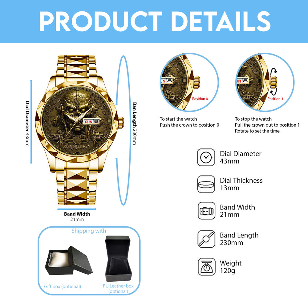 Iron Maiden Alloy Luxury Quartz Watch - GNE 3986