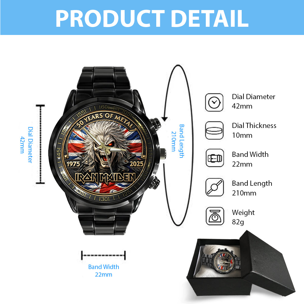 Iron Maiden Black Stainless Steel Watch - TMTHU5598