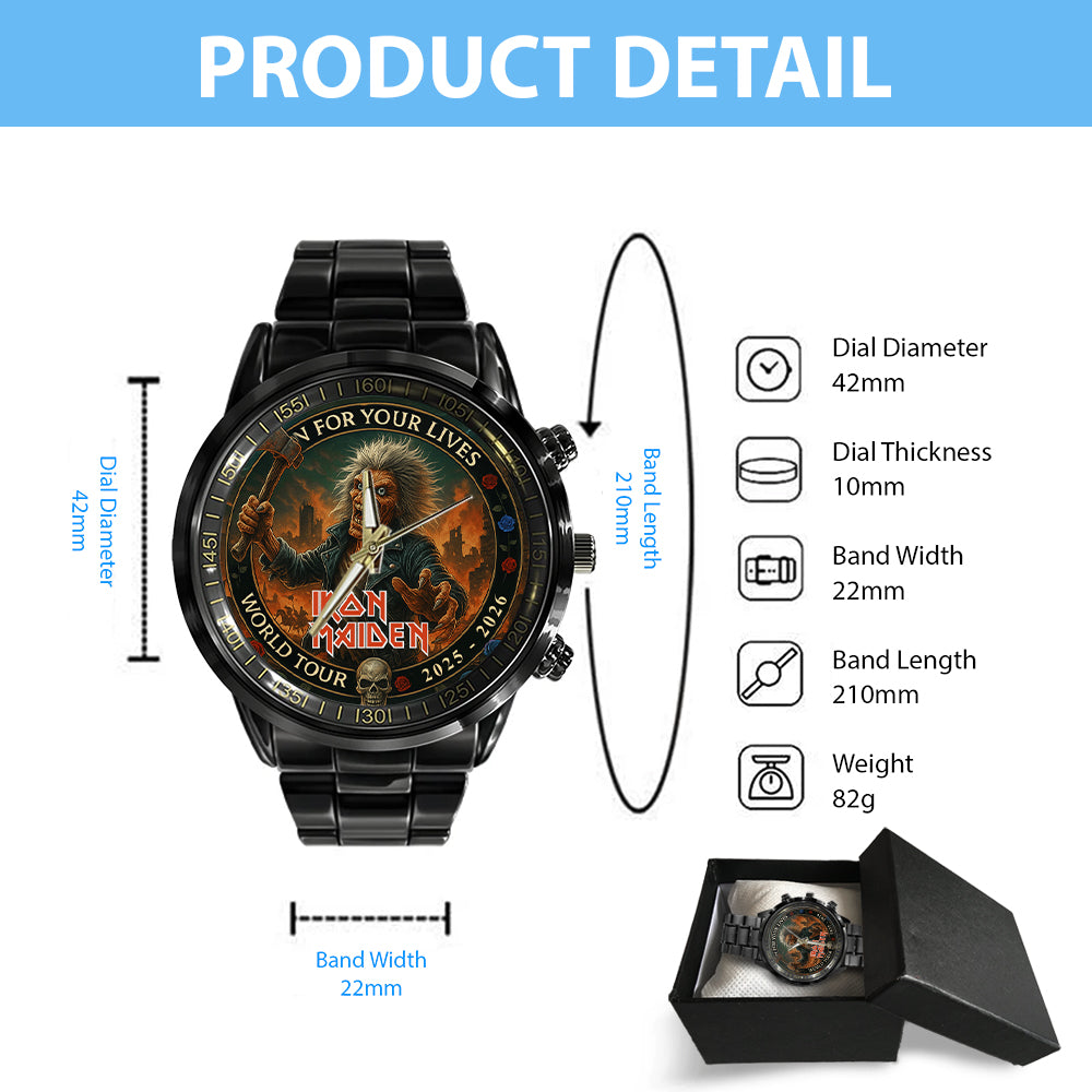 Iron Maiden Black Stainless Steel Watch - GNE NEW263