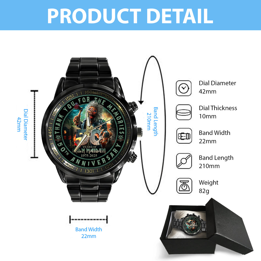 Iron Maiden Black Stainless Steel Watch - GNE NEW290