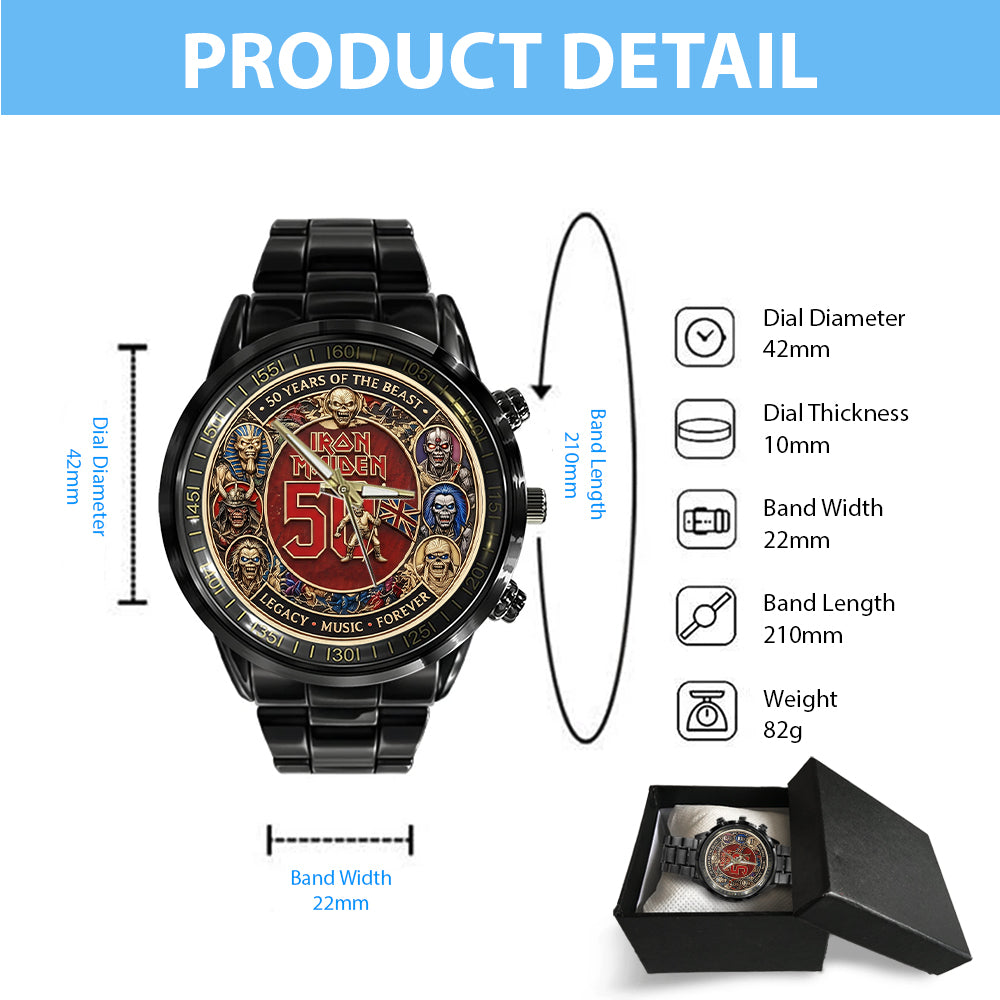 Iron Maiden Black Stainless Steel Watch - TMTHU7284