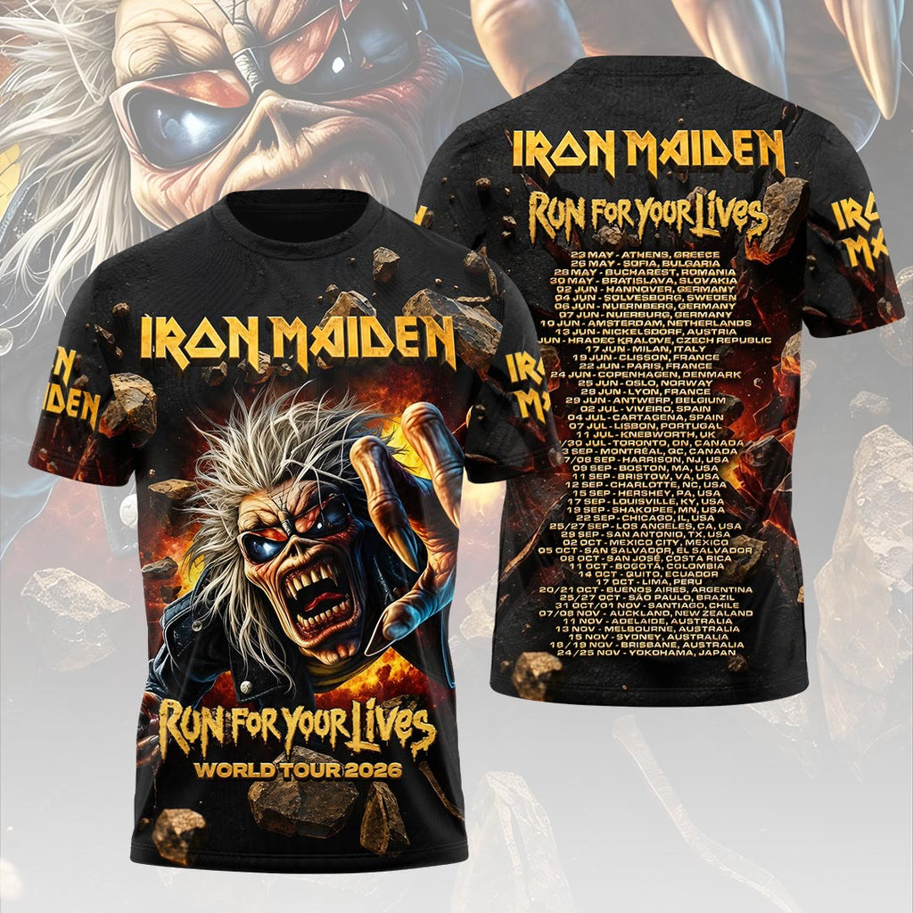 Iron Maiden 2026 World Tour 3D Apparel – HOATT19454
