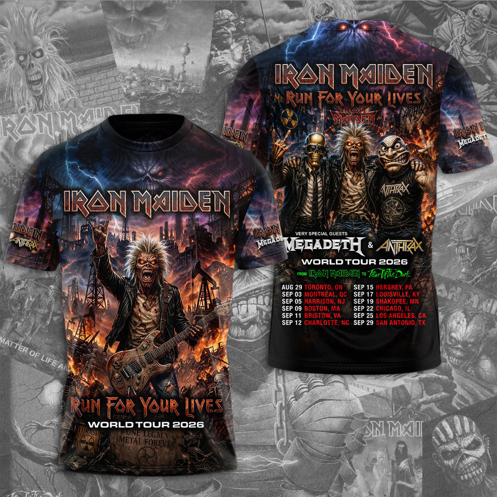 Iron Maiden 2026 World Tour 3D Apparel – TMTHU7185