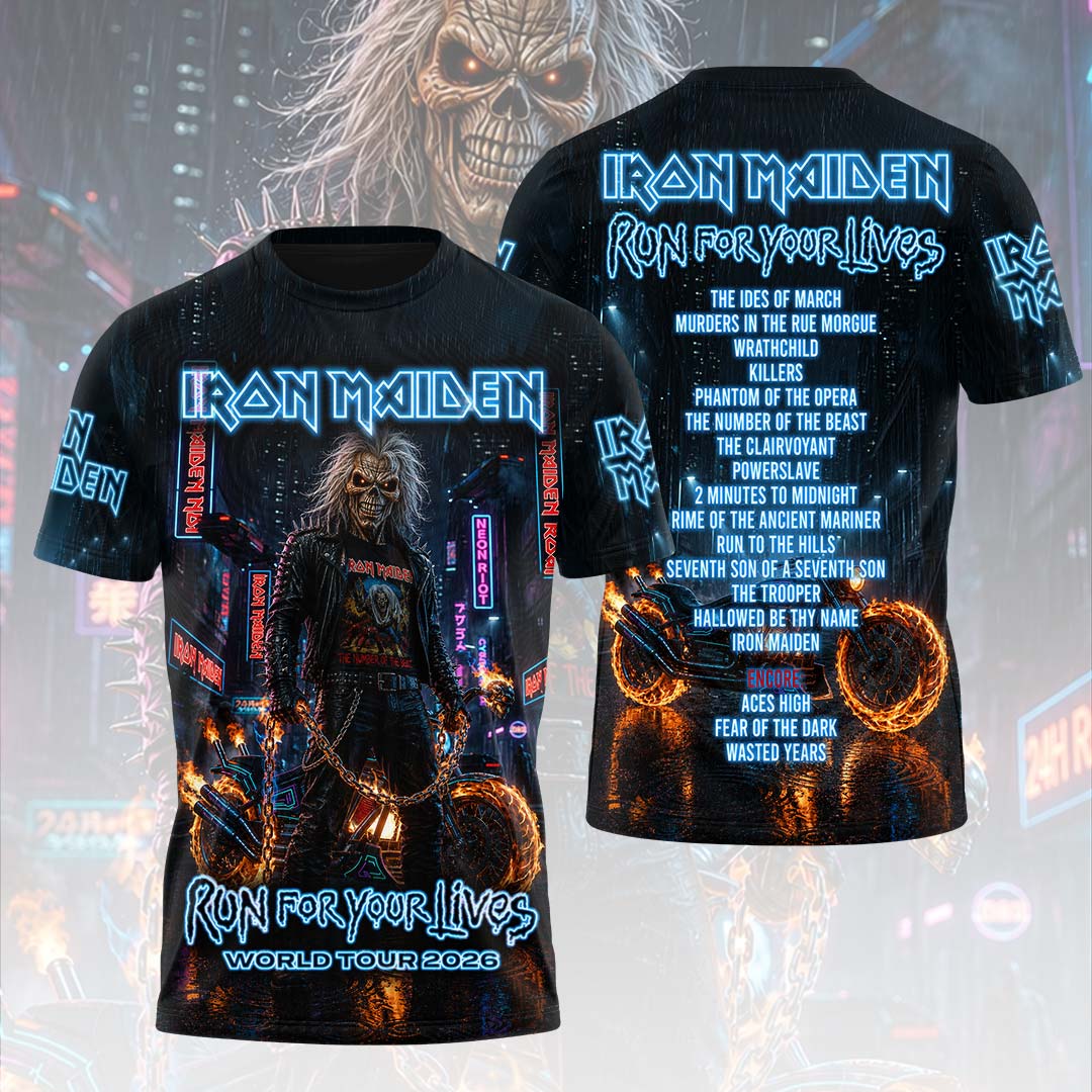 Iron Maiden 2026 World Tour 3D Apparel – HOATT18557