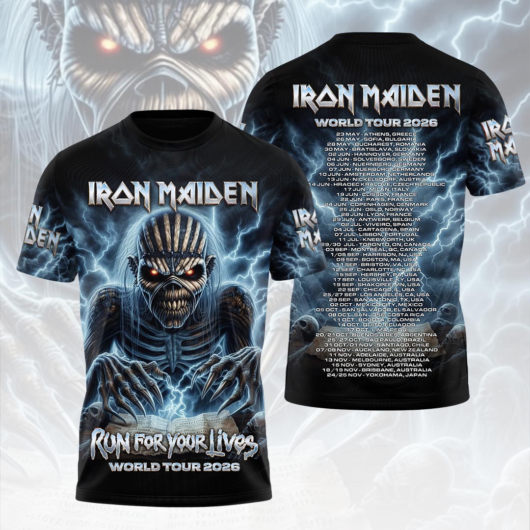 Iron Maiden 2026 World Tour 3D Apparel – HOATT19054