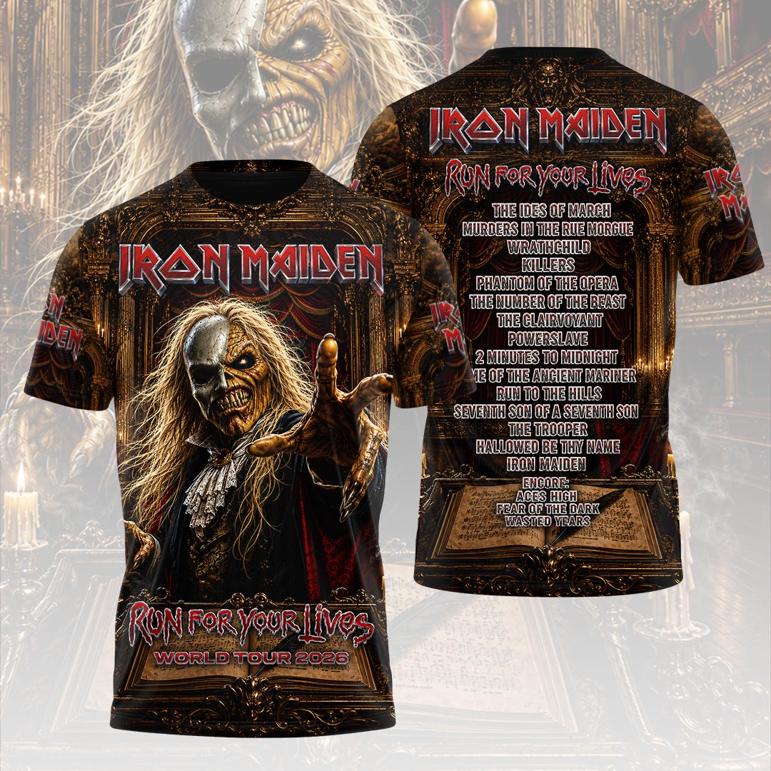 Iron Maiden 2026 World Tour 3D Apparel – HOATT19669