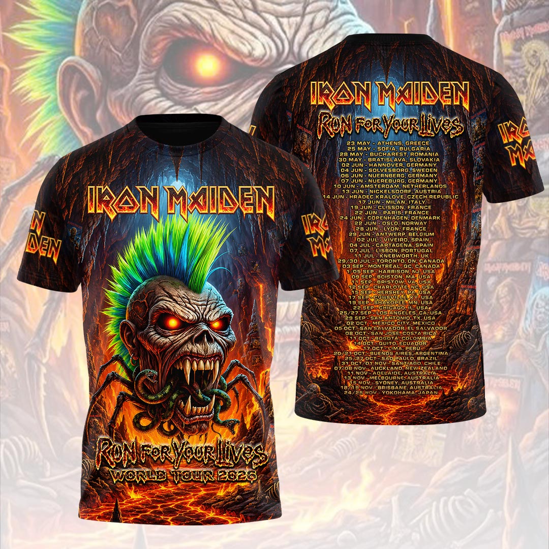 Iron Maiden 2026 World Tour 3D Apparel – HOATT20226