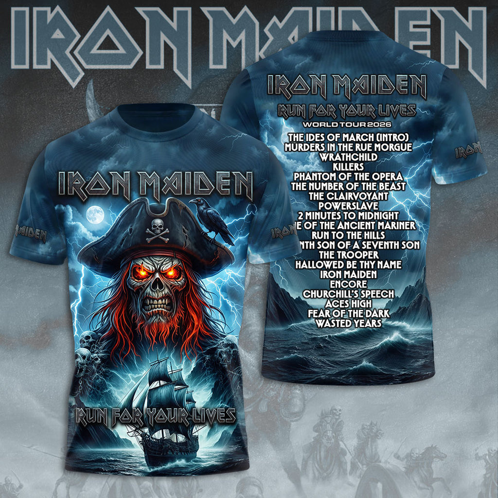 Iron Maiden World Tour 2026 3D Apparel – TMTHU7896