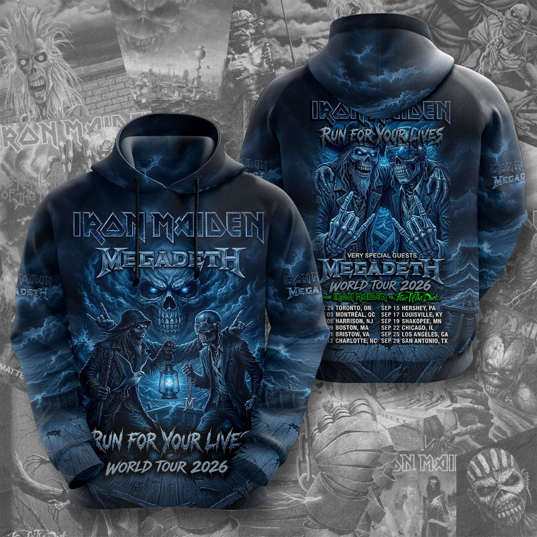 Iron Maiden x Megadeth 2026 World Tour 3D Apparel – TMTHU7085
