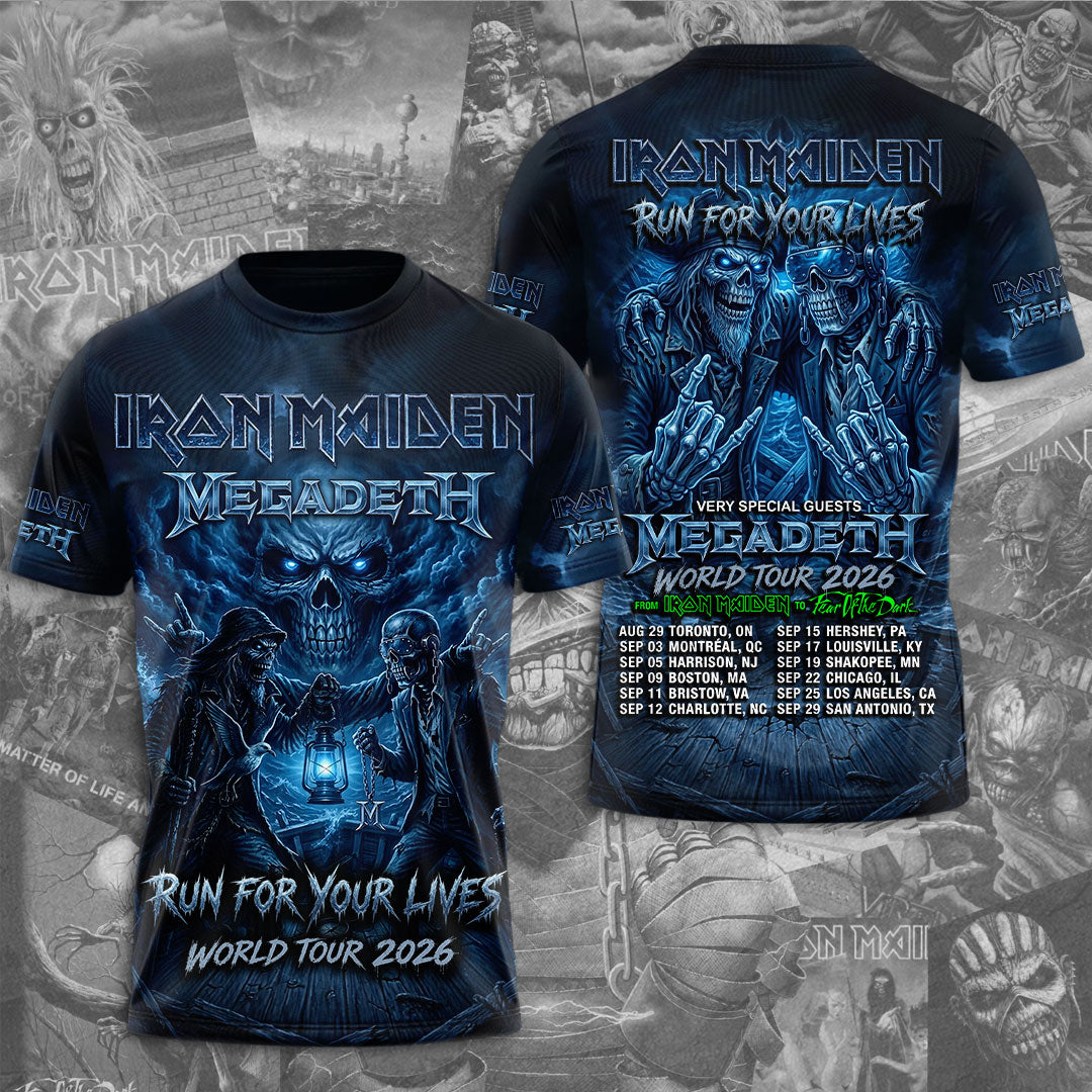 Iron Maiden x Megadeth 2026 World Tour 3D Apparel – TMTHU7085