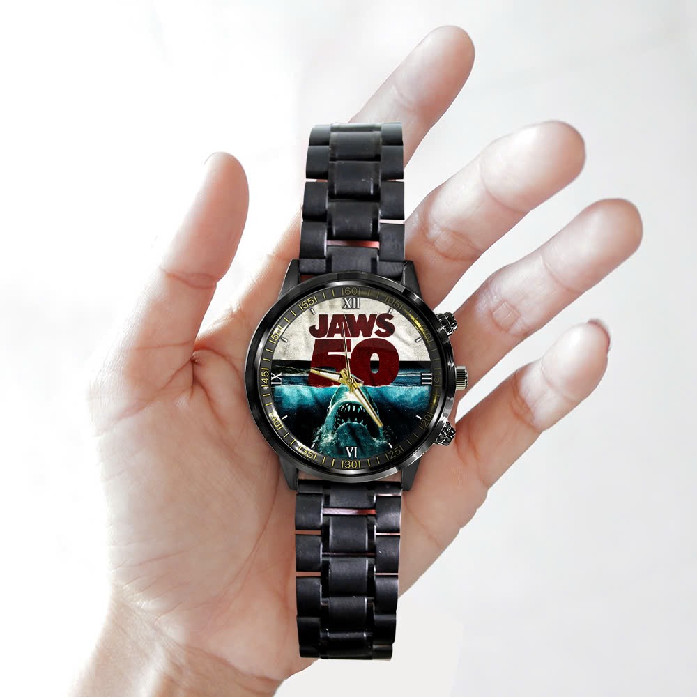Jaws Black Stainless Steel Watch - GNE NEW320