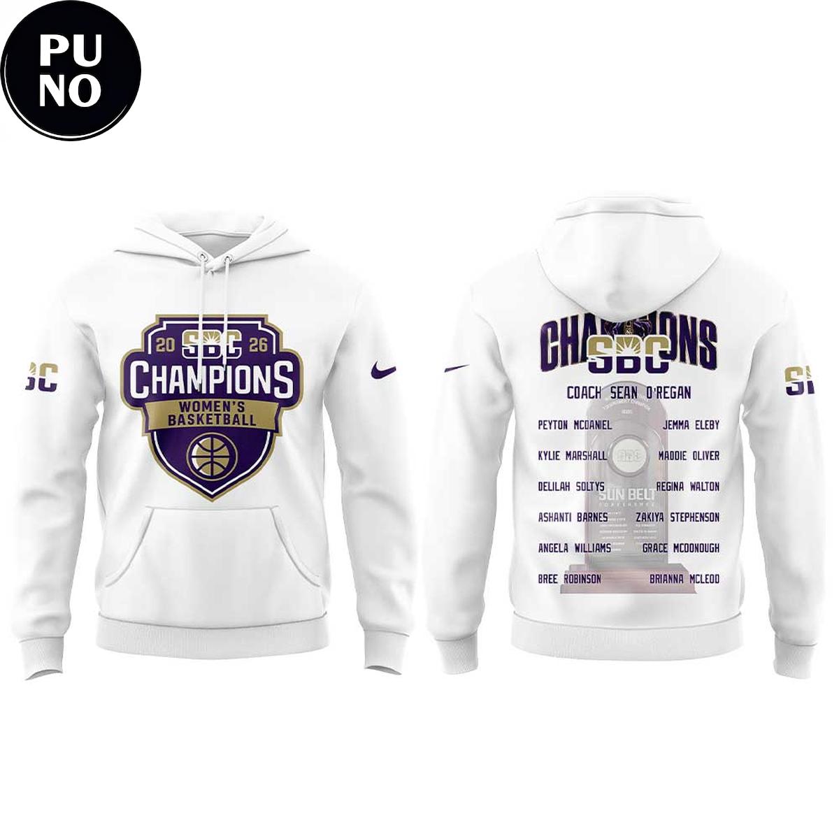 JMU Women's Basketball Sun Belt Conference Tournament Champions 2026 Hoodie T-Shirt