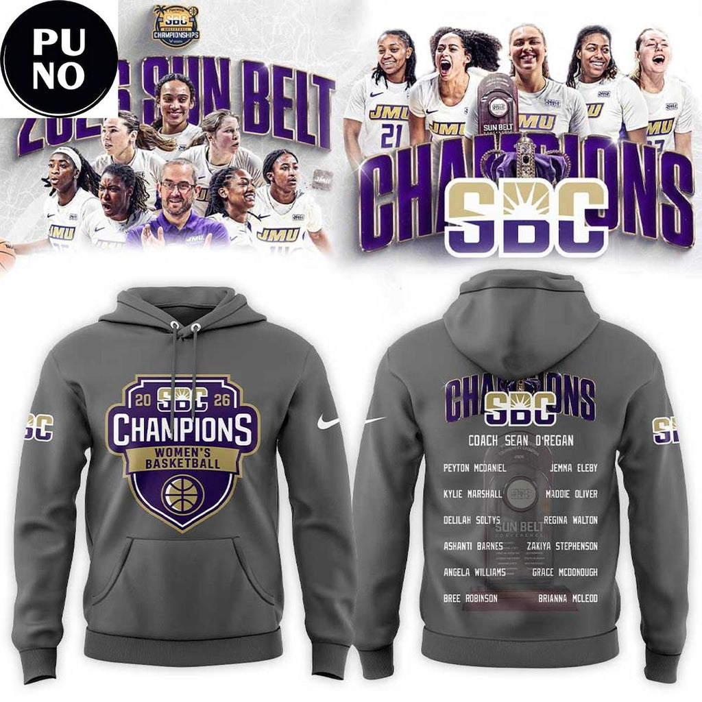 JMU Women's Basketball Sun Belt Conference Tournament Champions 2026 Hoodie T-Shirt