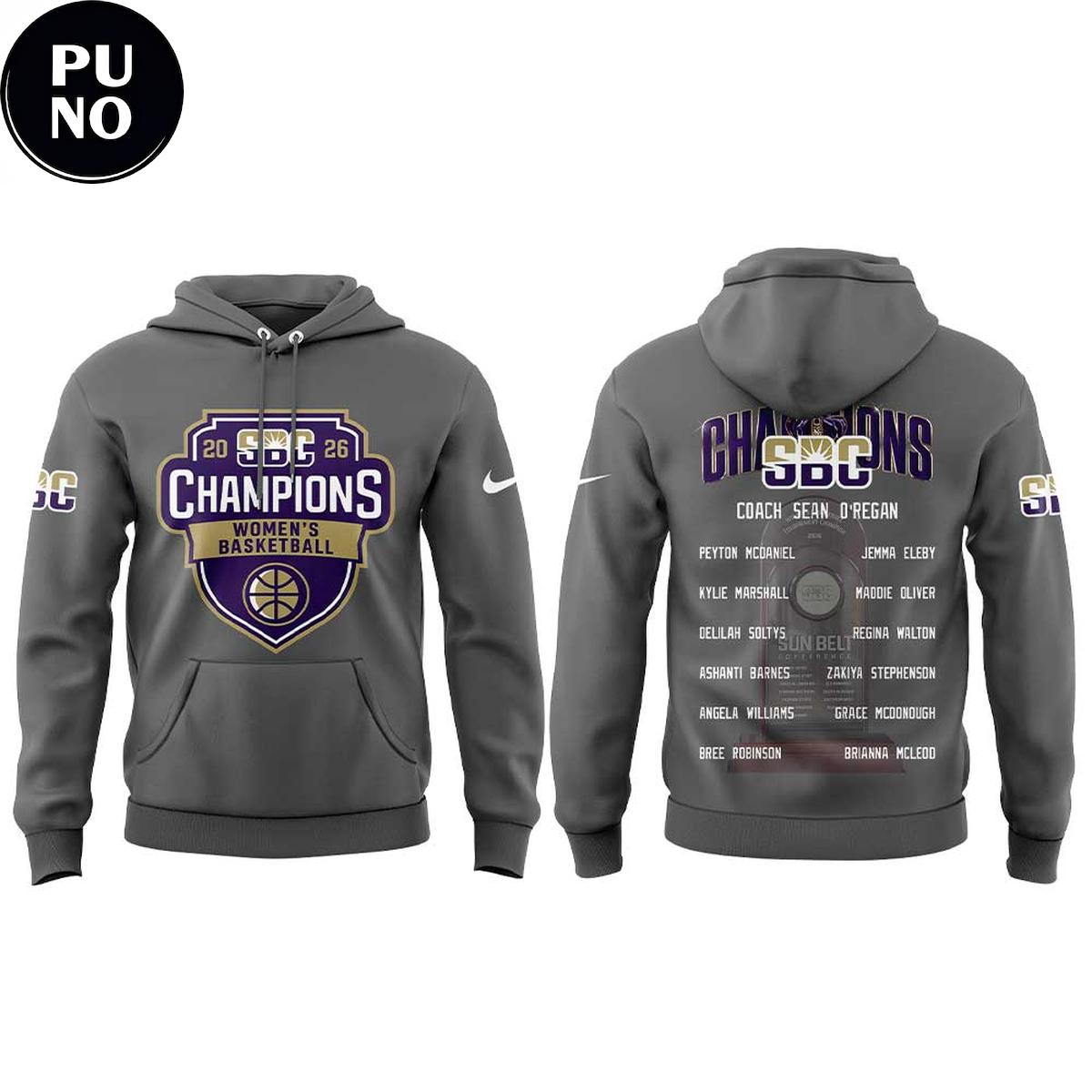 JMU Women's Basketball Sun Belt Conference Tournament Champions 2026 Hoodie T-Shirt