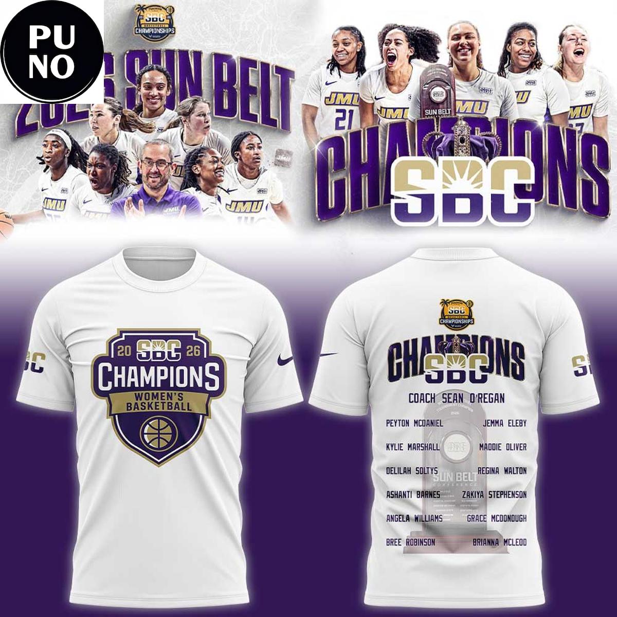 JMU Women's Basketball Sun Belt Conference Tournament Champions 2026 Hoodie T-Shirt