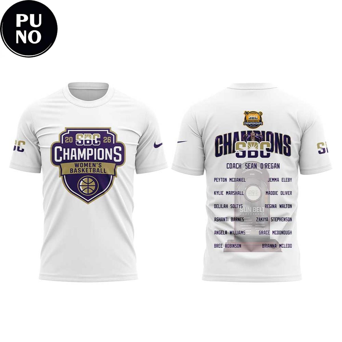 JMU Women's Basketball Sun Belt Conference Tournament Champions 2026 Hoodie T-Shirt