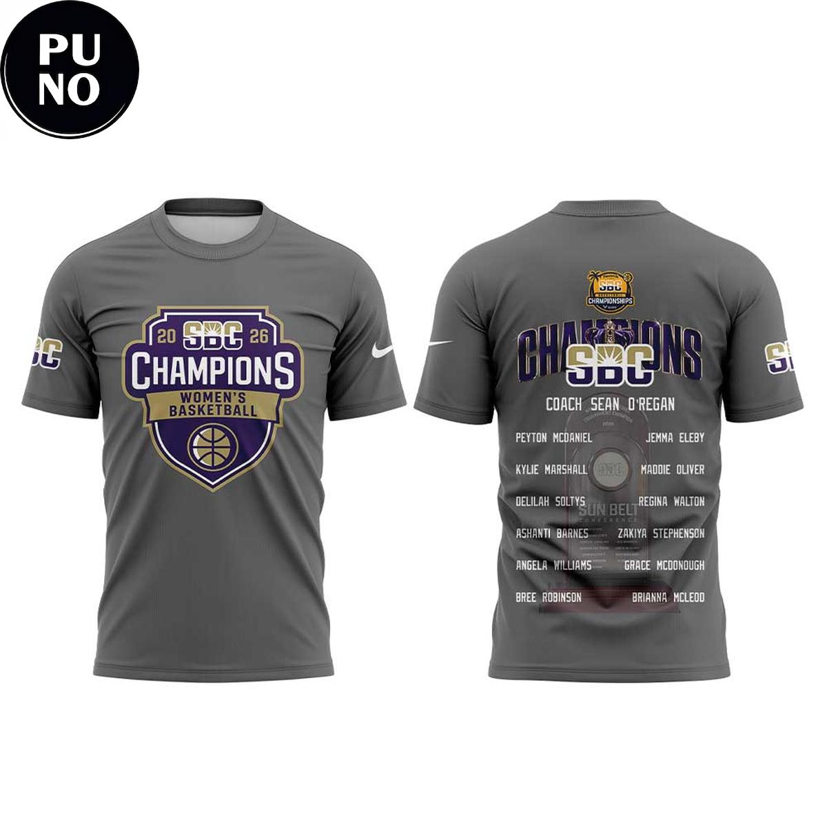 JMU Women's Basketball Sun Belt Conference Tournament Champions 2026 Hoodie T-Shirt