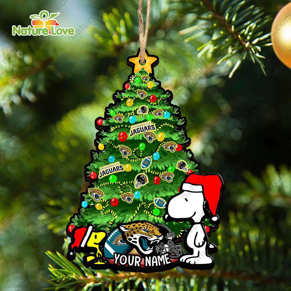 Jacksonville Jaguars Snoopy Peanuts Custom Christmas Ornament Xmas Tree Decorations