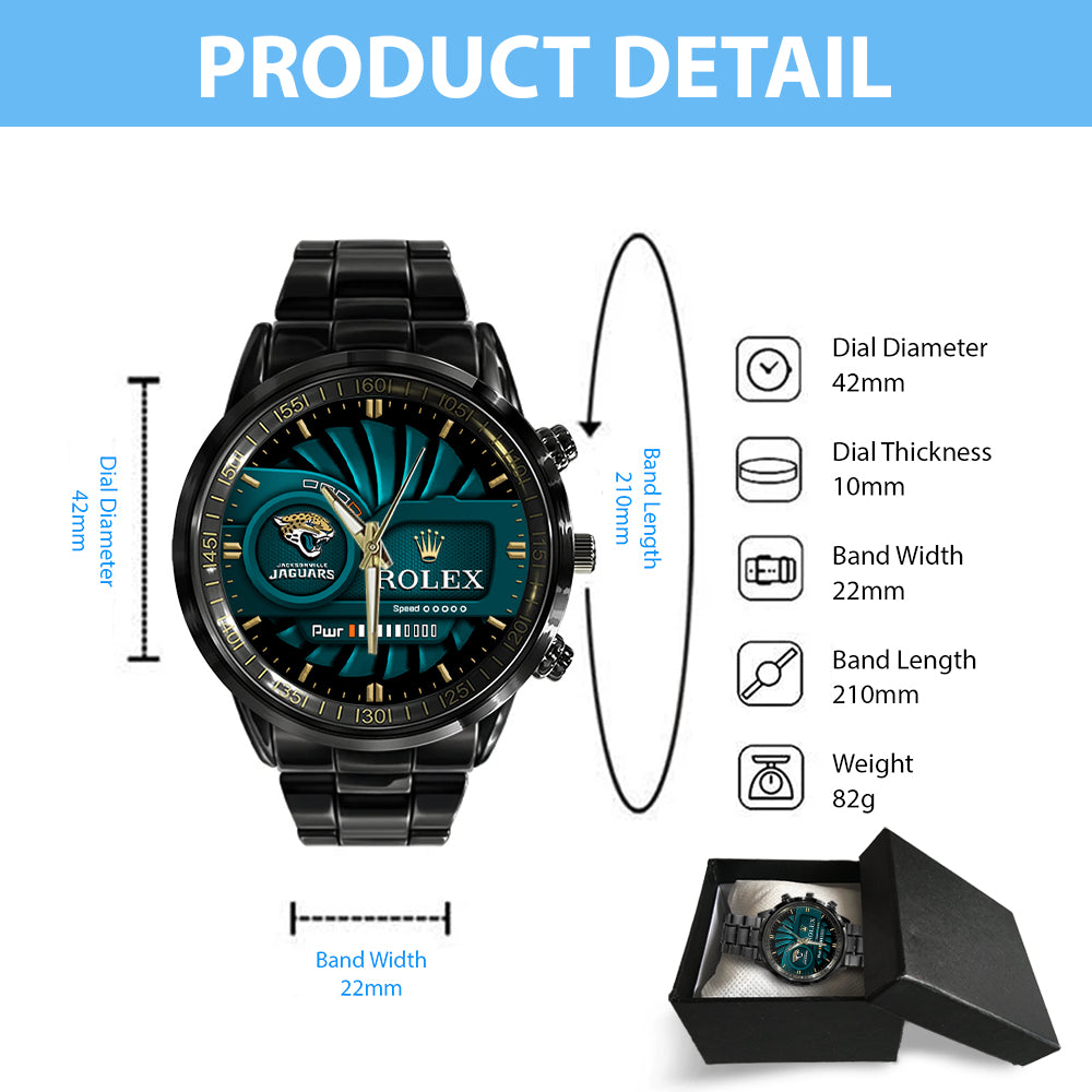 Jacksonville Jaguars x Rolex Black Stainless Steel Watch - MAITM13133