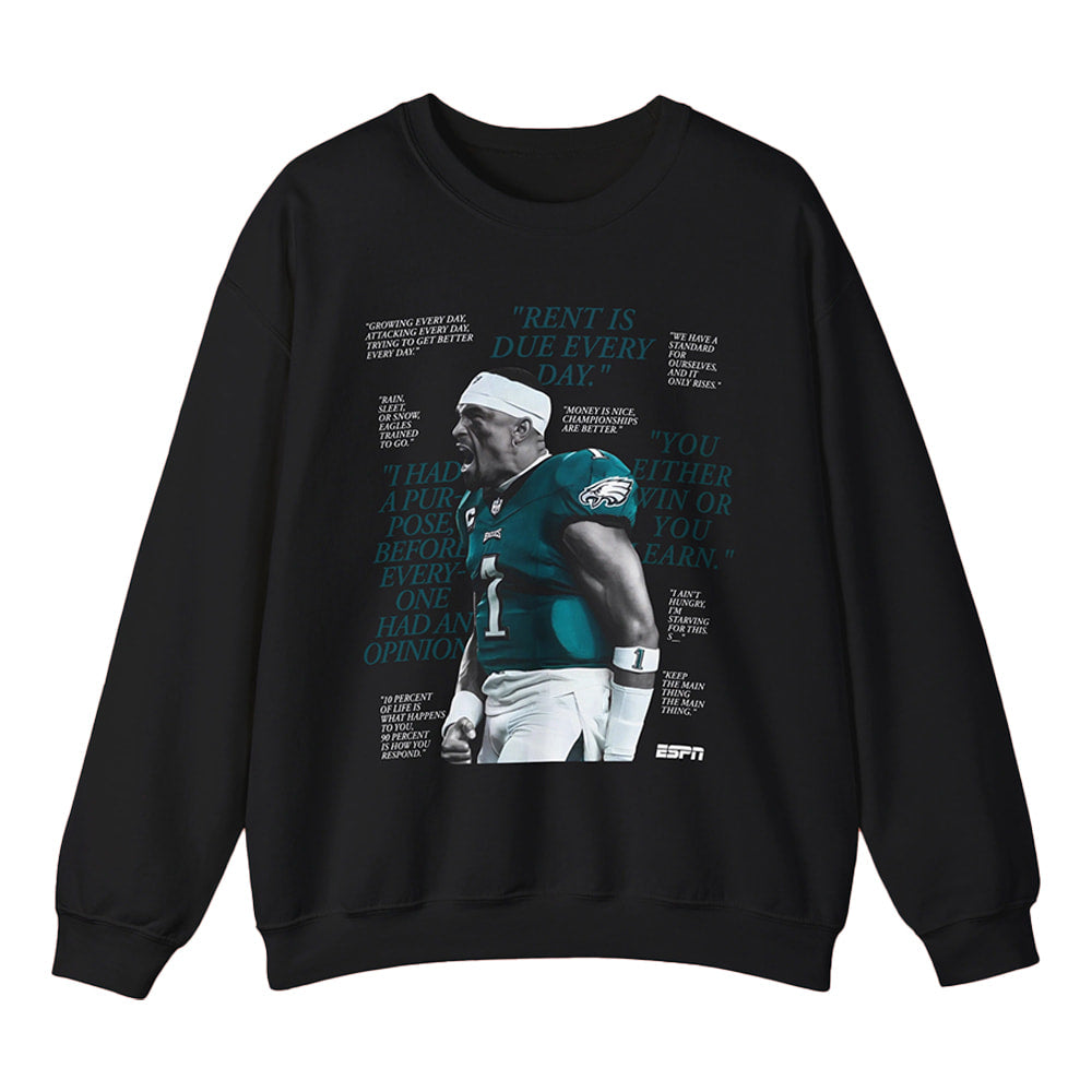 Jalen Hurts Eagles Rent Is Due Every Day Shirt