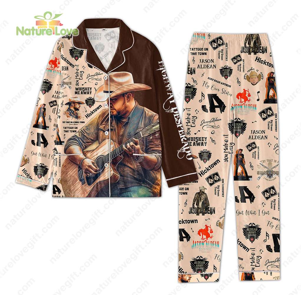 Jason Aldean Pajamas Jason’s Hicktown Song Pajama Set Jason Aldean Lovers Gift