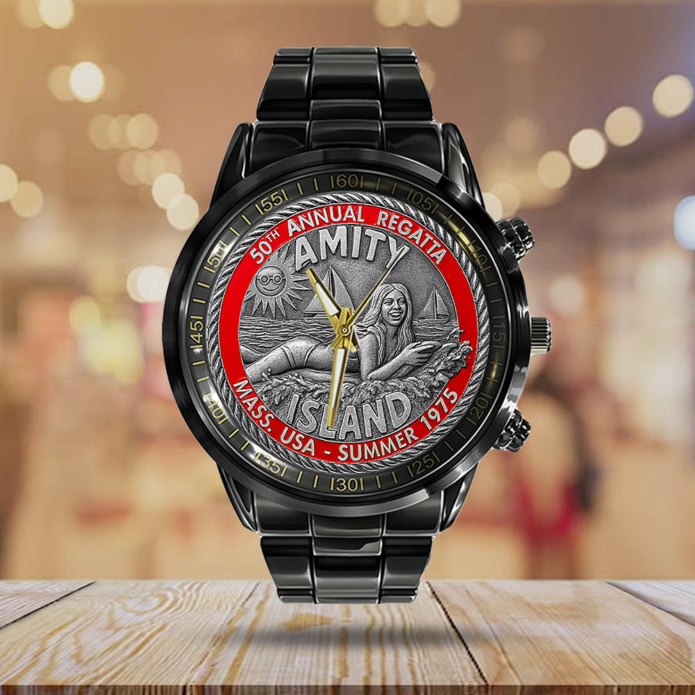 Jaws 50 Years Anniversary Black Stainless Steel Watch - TANTN16992