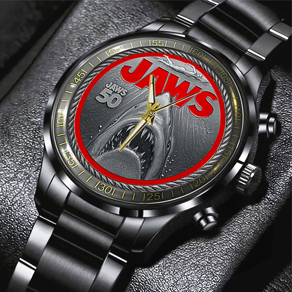 Jaws 50 Years Anniversary Black Stainless Steel Watch - TANTN16994