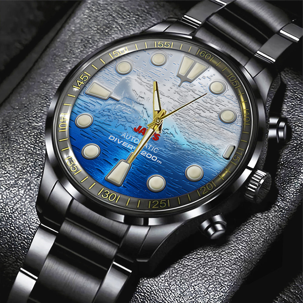Jaws Black Stainless Steel Watch - TANTN 14191