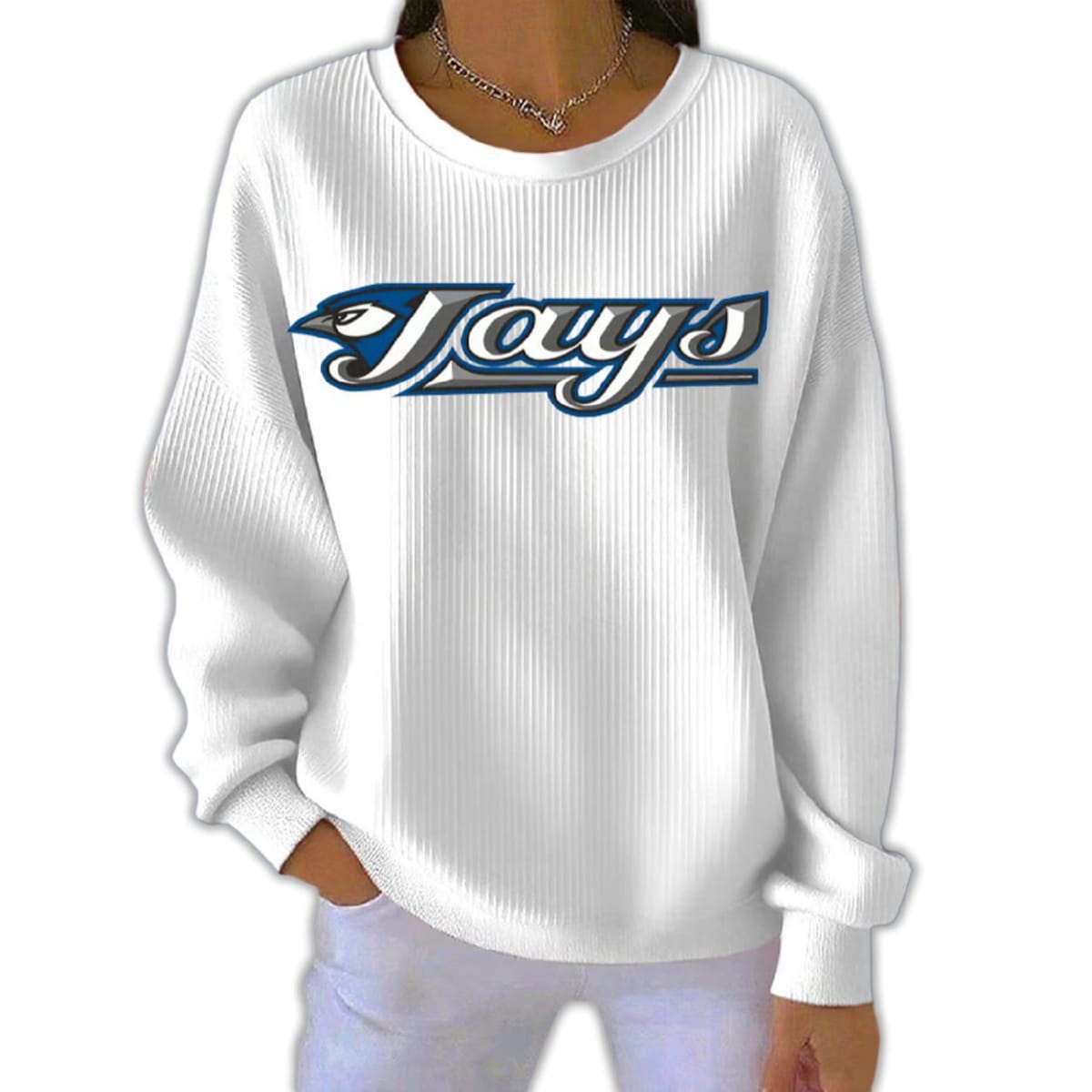 Jays Baseball Elastic Pit Strip Sweatshirt