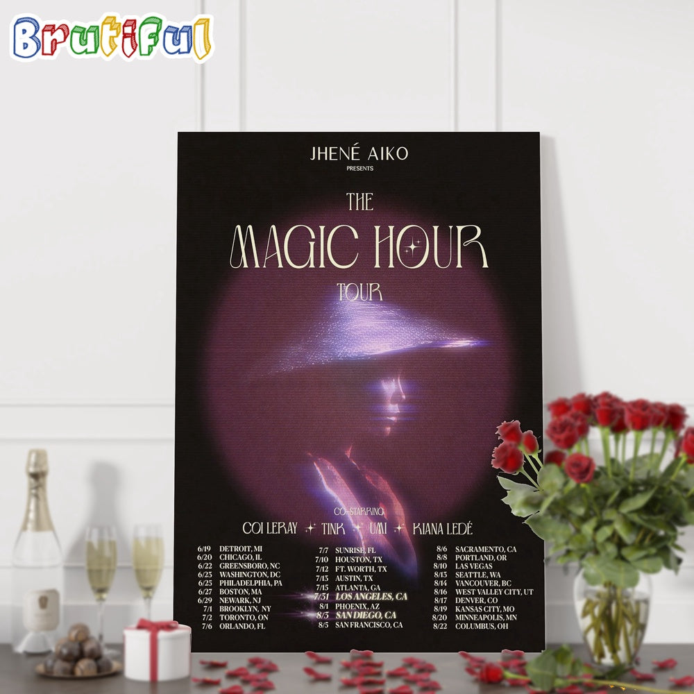 Jhene Aiko Magic Hour Tour 2024 Schedule Wall Art Poster Canvas