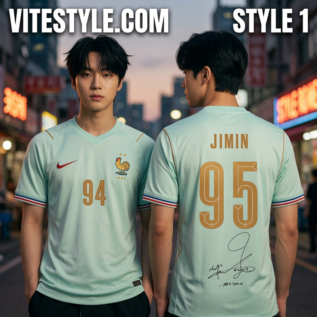 Jimin BTS France Football Team Jersey