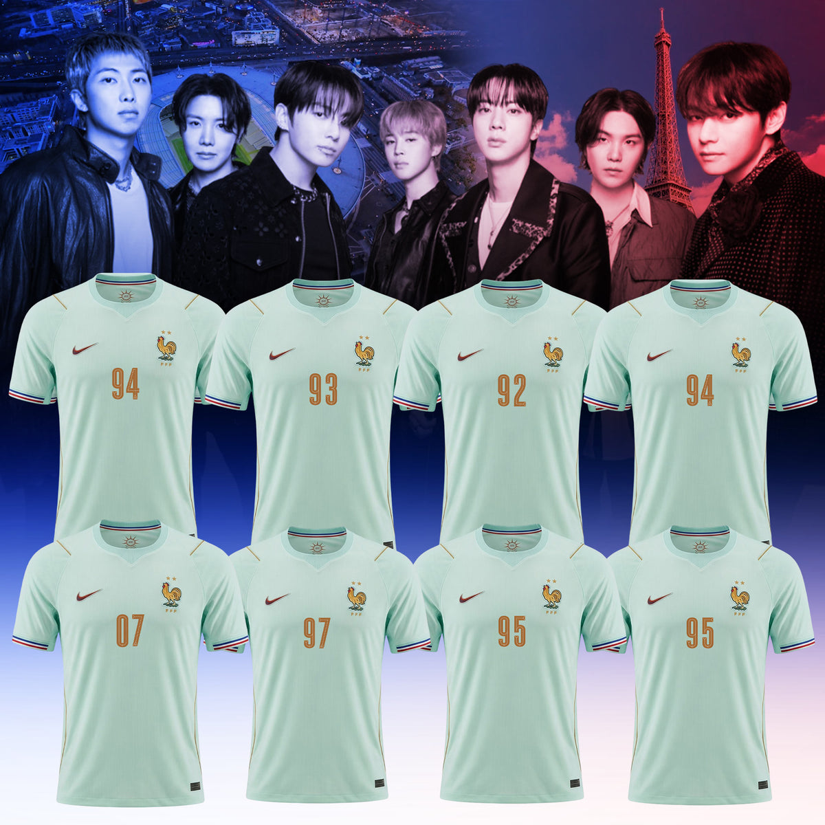 Jimin BTS France Football Team Jersey