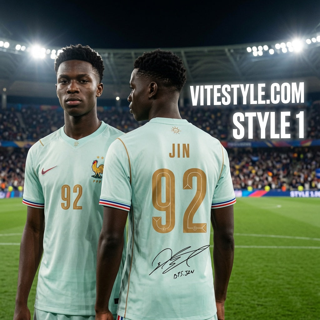 Jin BTS France Football Team Jersey
