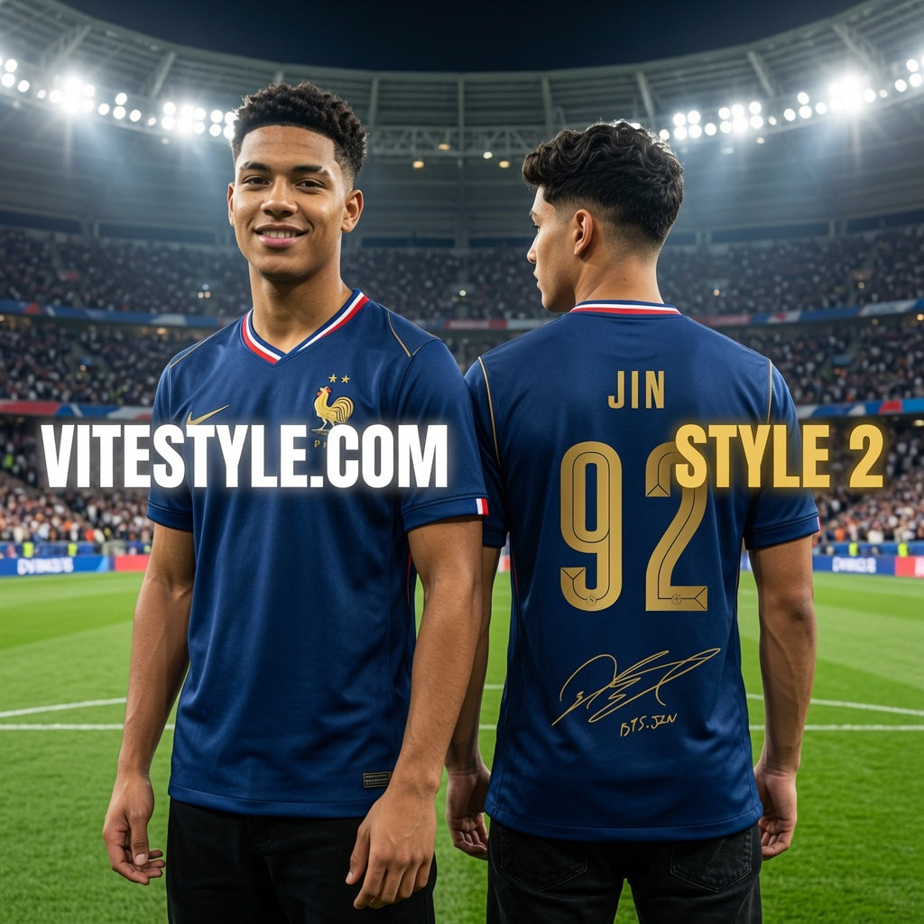Jin BTS France Football Team Jersey