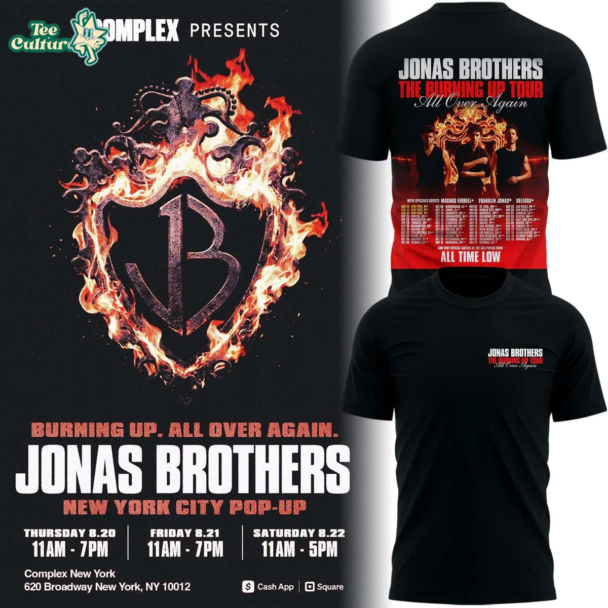 Jonas Brothers Burning Up Tour 3D All Over T-Shirt – Concert Fan Shirt