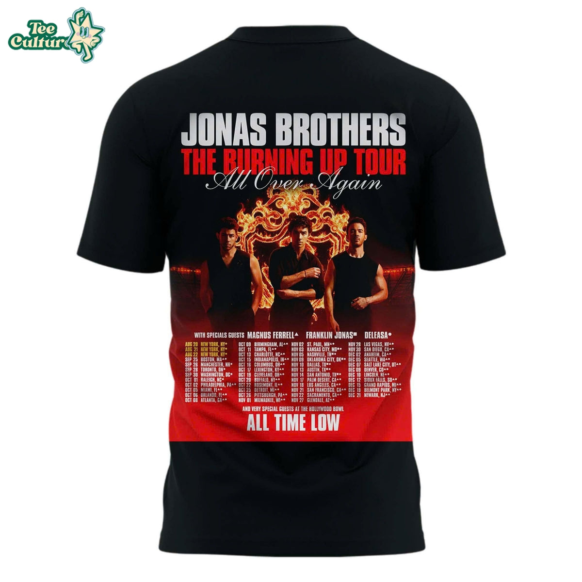 Jonas Brothers Burning Up Tour 3D All Over T-Shirt – Concert Fan Shirt