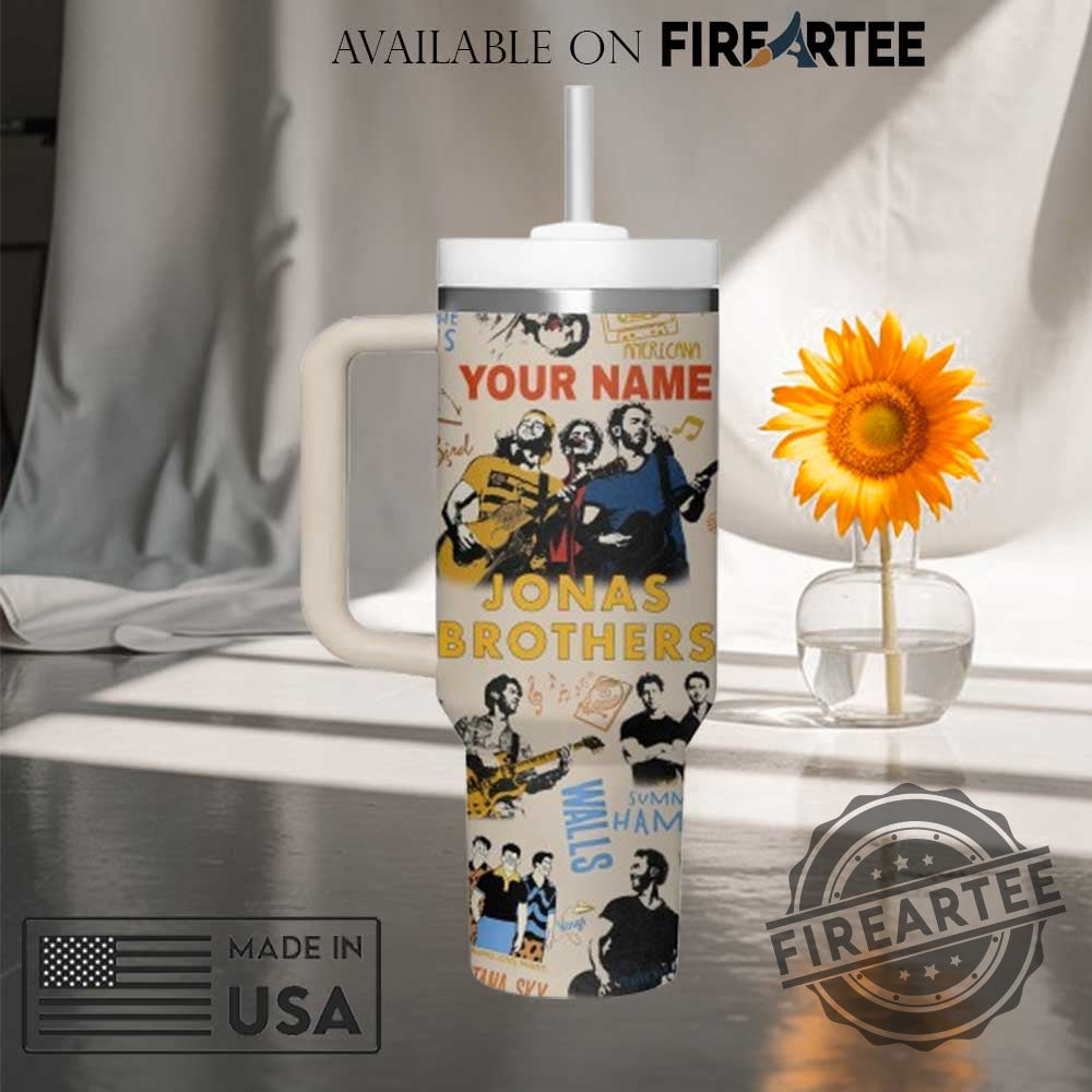Jonas Brothers Custom Travel Tumbler With Retro Album Art Your Name Personalization Available