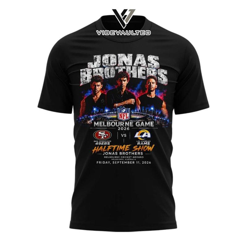 Jonas Brothers NFL Melbourne Game Half Time Show 2026 Graphic Tee Shirt