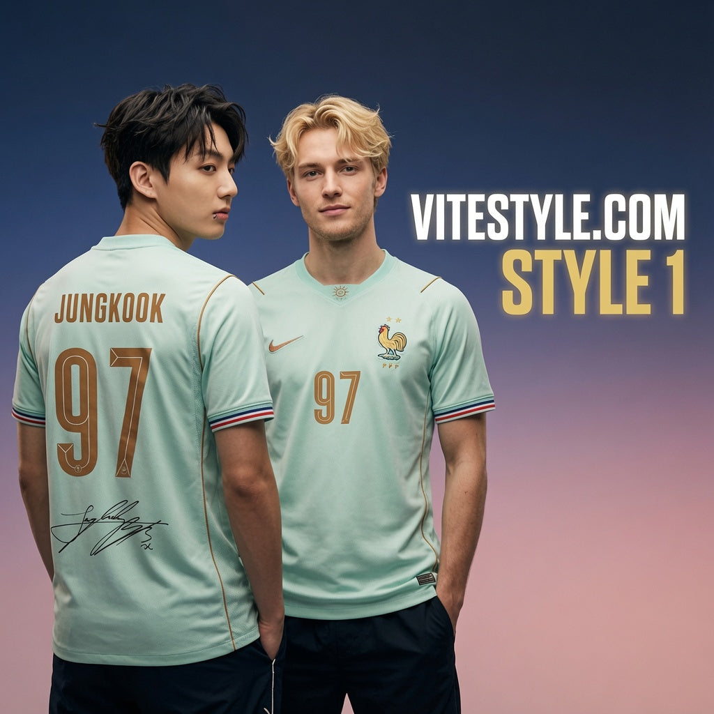 Jungkook BTS France Football Team Jersey