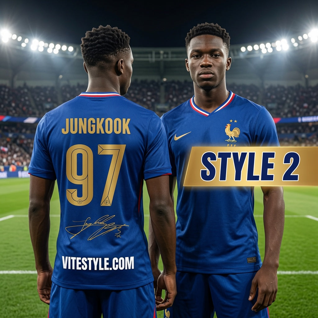 Jungkook BTS France Football Team Jersey
