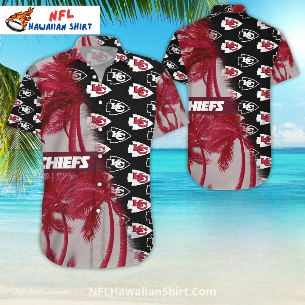 KC Chiefs Hawaiian Set Black And Red Palm Beach Style